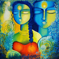 contemporary acrylic painting titled 'Inner Harmony', 24x24 inches, by artist NITU CHHAJER on Canvas
