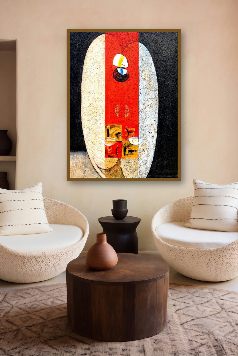 Inner Love Iii (Hearts Sanctuary: An Abstract Expression) by artist Dattatraya Thombare displayed in a Contemporary Exhibition gallery