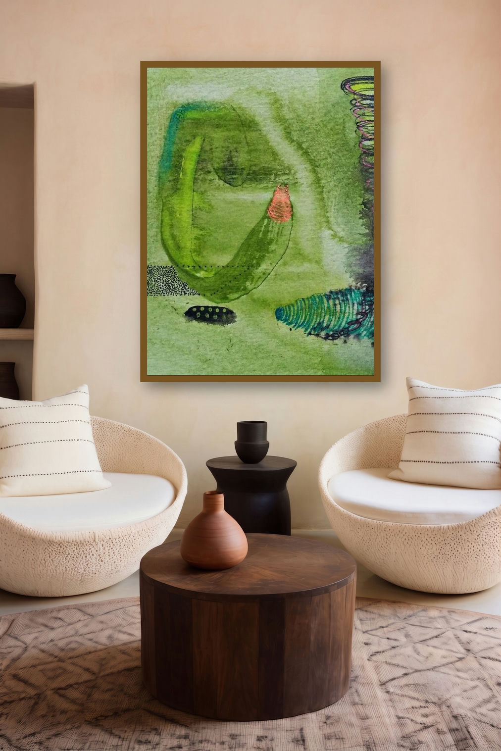 Inner Self 1 (Organic Dance) by artist Seema Kadam displayed in a Contemporary gallery