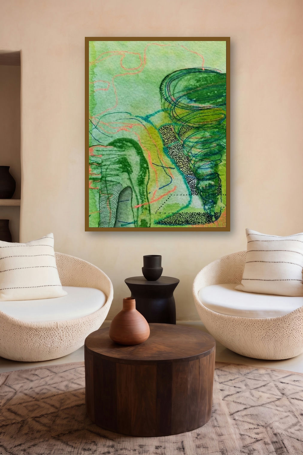 Inner Self 2 (Unfurling Energy) by artist Seema Kadam displayed in a Modern gallery