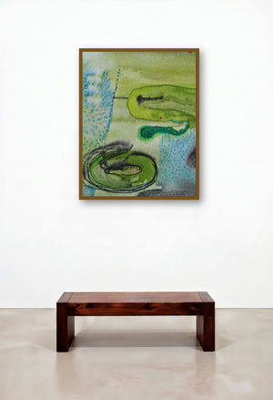 Inner Self 5 (Verdant Flow) by artist Seema Kadam displayed in a Classic Lounge