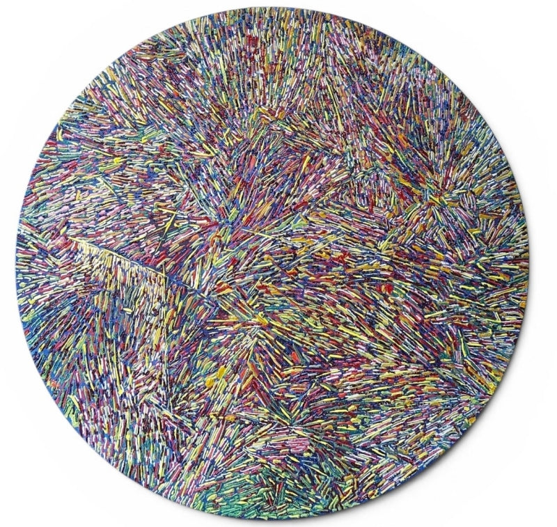 Inner Wave 27' abstract acrylic painting by artist Aditi Chakravarty, 24x24 inch, on canvas