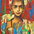 Religious acrylic painting titled 'Inocent Batu', 36x30 inch, by artist Shankar Devarukhe on Canvas