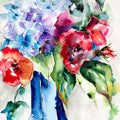 Still-life watercolor painting titled 'Insolence en vase clos', 12x20 inches, by artist Veronique Piaser-moyen on Paper