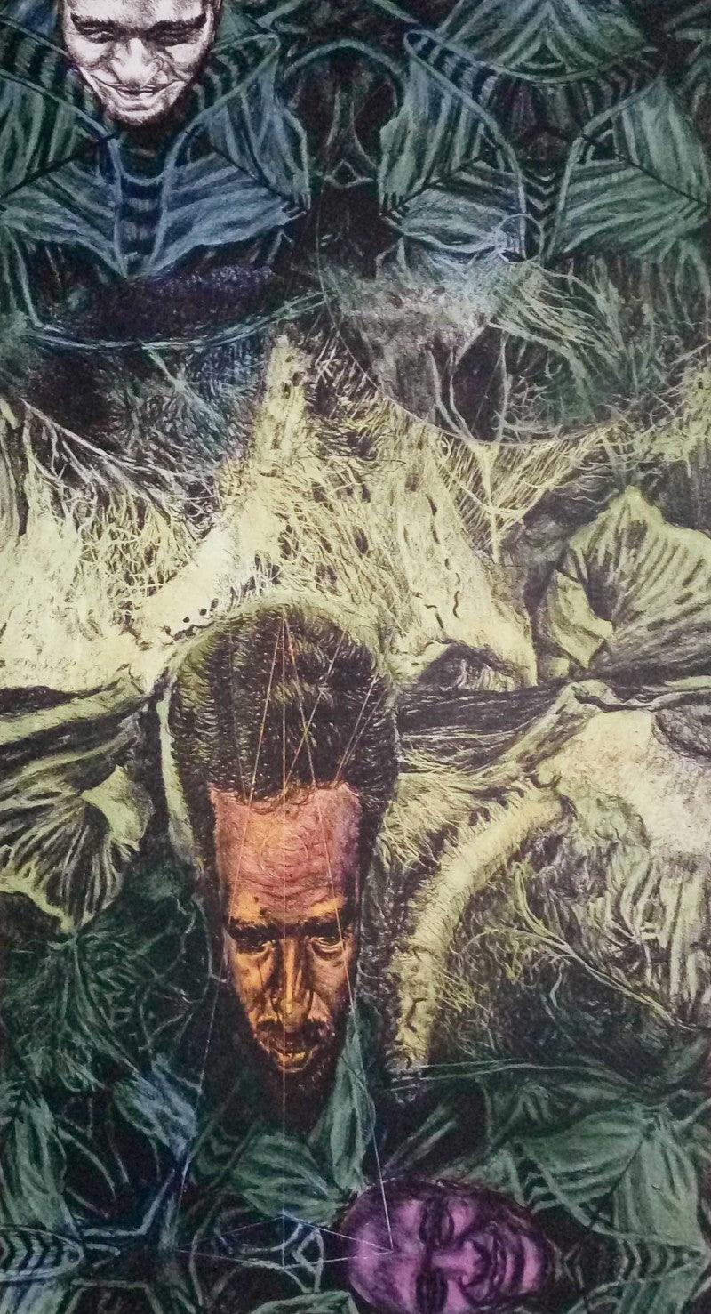 contemporary mixed media painting titled 'Inspiration 10', 14x10 inches, by artist Kumara Swamy Pashikanti on Paper