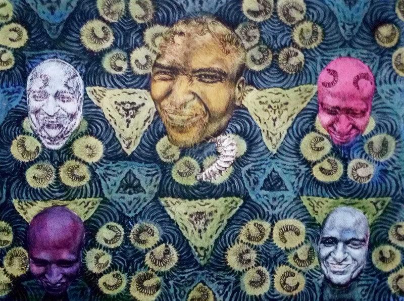 contemporary mixed media painting titled 'Inspiration 5', 10x14 inches, by artist Kumara Swamy Pashikanti on Paper