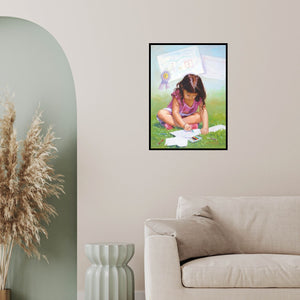 In-situ view of Swapnil Patil's 'Interest' painting in a room