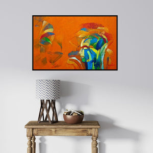 In-situ view of Braj Mohan Arya's 'Introspection 2 (Introspection 2)' painting in a room