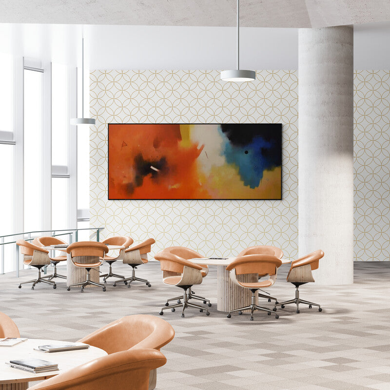 In-situ view of Ganpat Bhadke's 'Involution 1 (Entangled Energy)' painting in a room