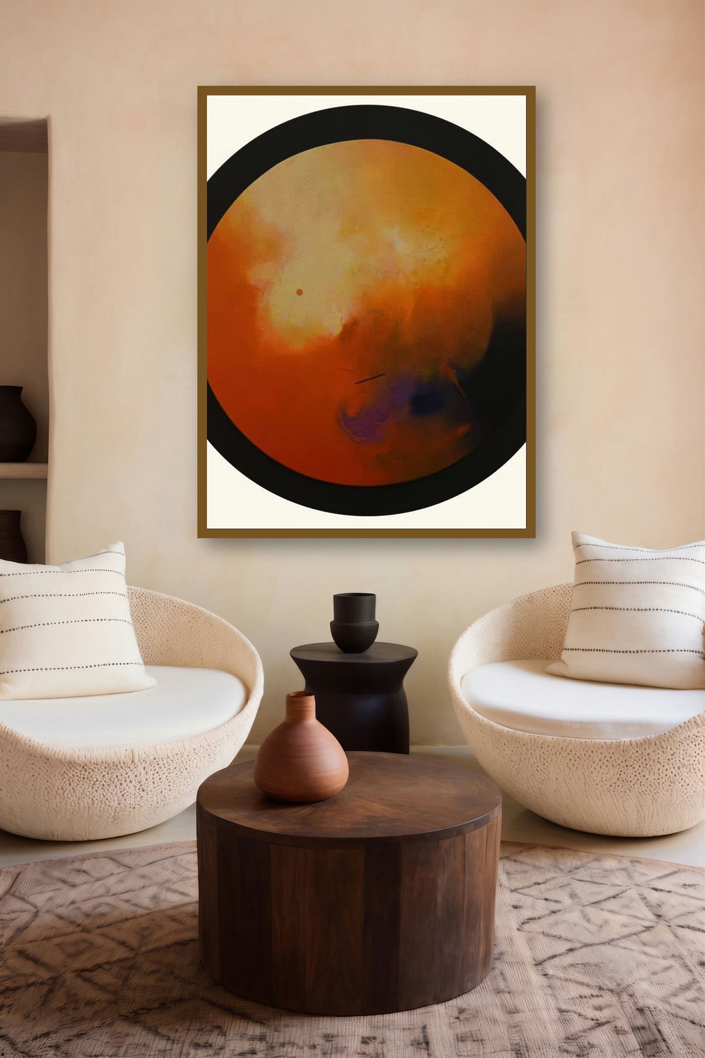 Involution 3 (Cosmic Orb) by artist Ganpat Bhadke displayed in a Contemporary gallery
