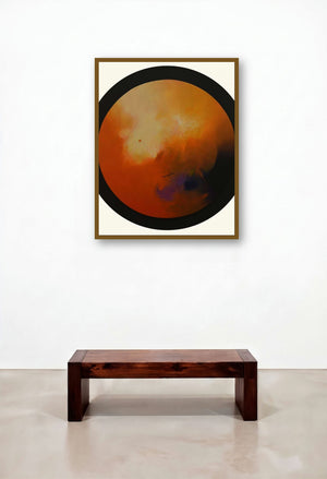 Involution 3 (Cosmic Orb) by artist Ganpat Bhadke displayed in a Minimalist Living Room