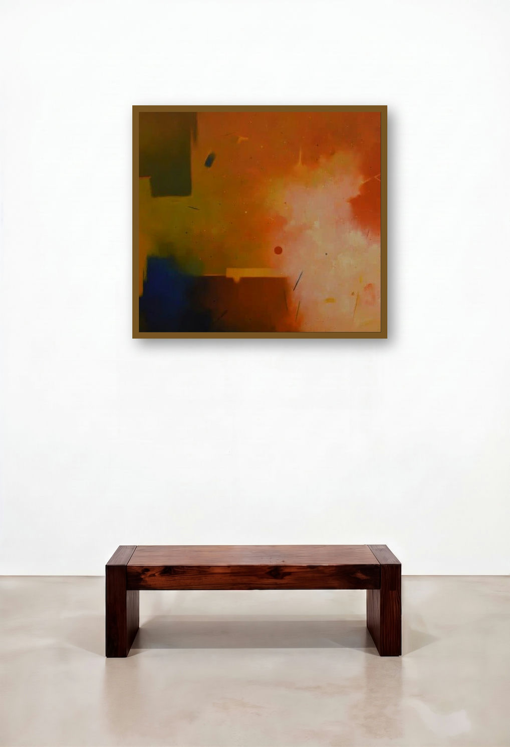 Involution 5 (Earthen Hues) by artist Ganpat Bhadke displayed in a Eclectic Library