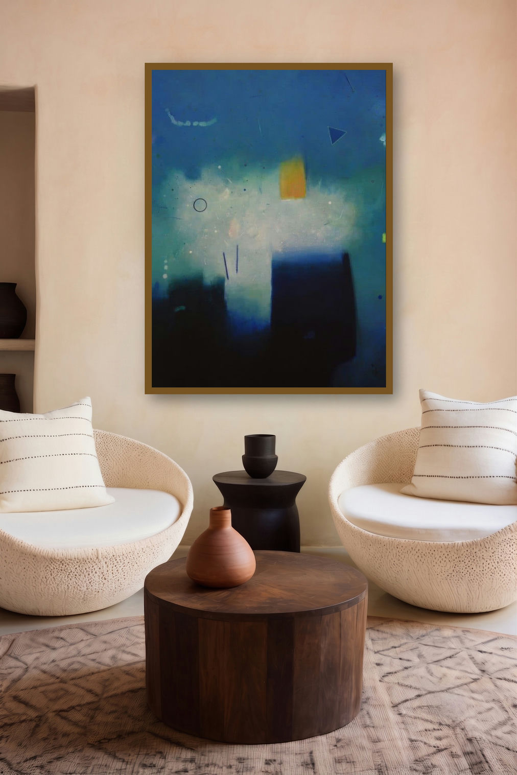 Involution 6 (Celestial Encounter) by artist Ganpat Bhadke displayed in a Modern gallery