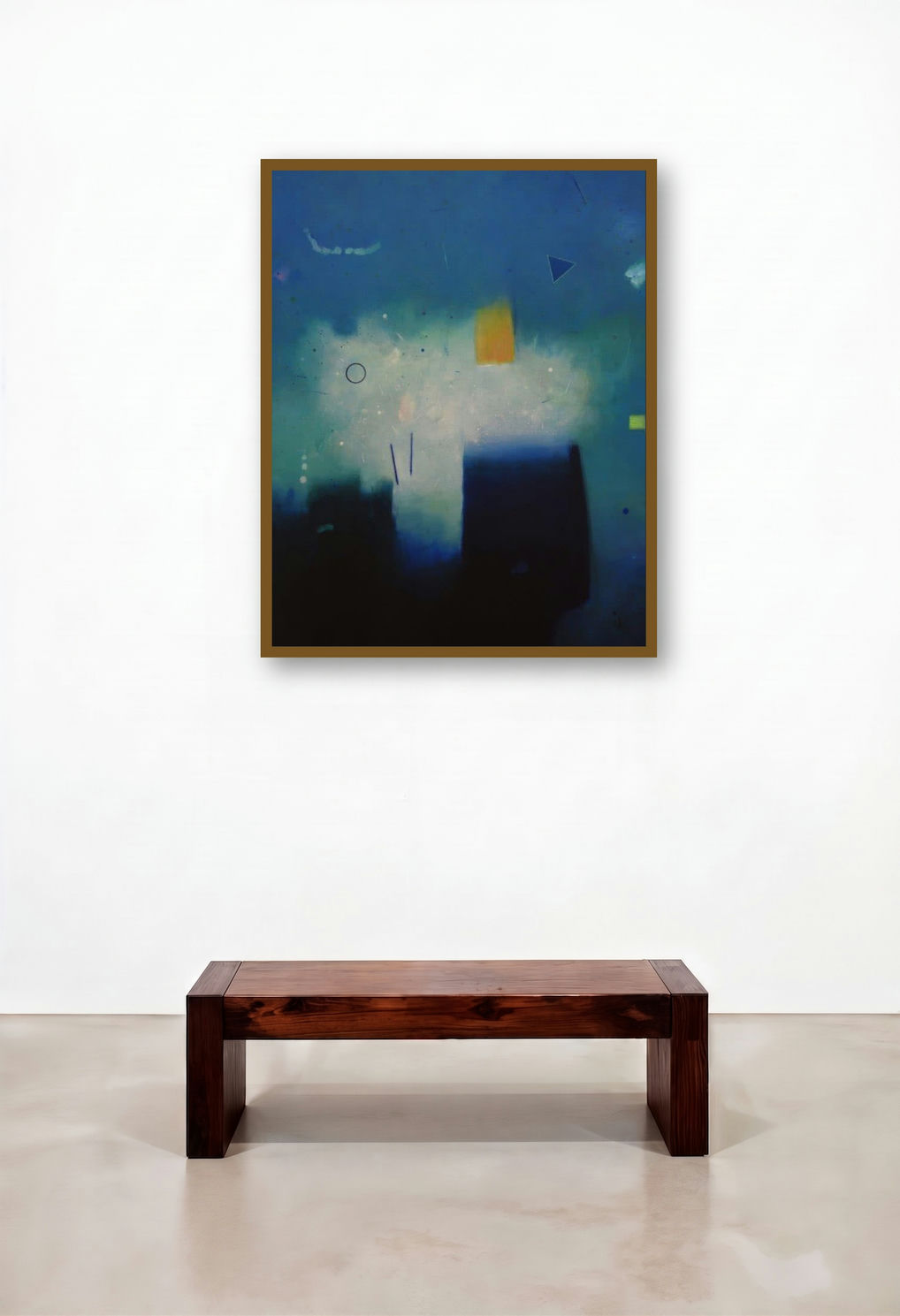 Involution 6 (Celestial Encounter) by artist Ganpat Bhadke displayed in a Elegant Foyer