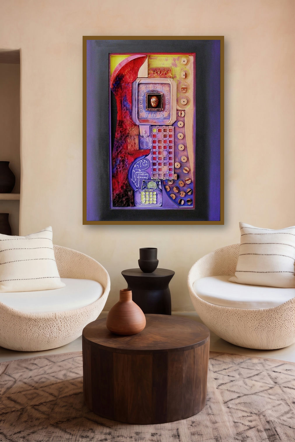 Its My Time (Times Embrace) by artist Vivek Rao displayed in a Luxury gallery