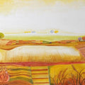 Nature acrylic painting titled 'Its Only Fields And Trees', 24x48 inches, by artist Shilpa Pachpor on Canvas
