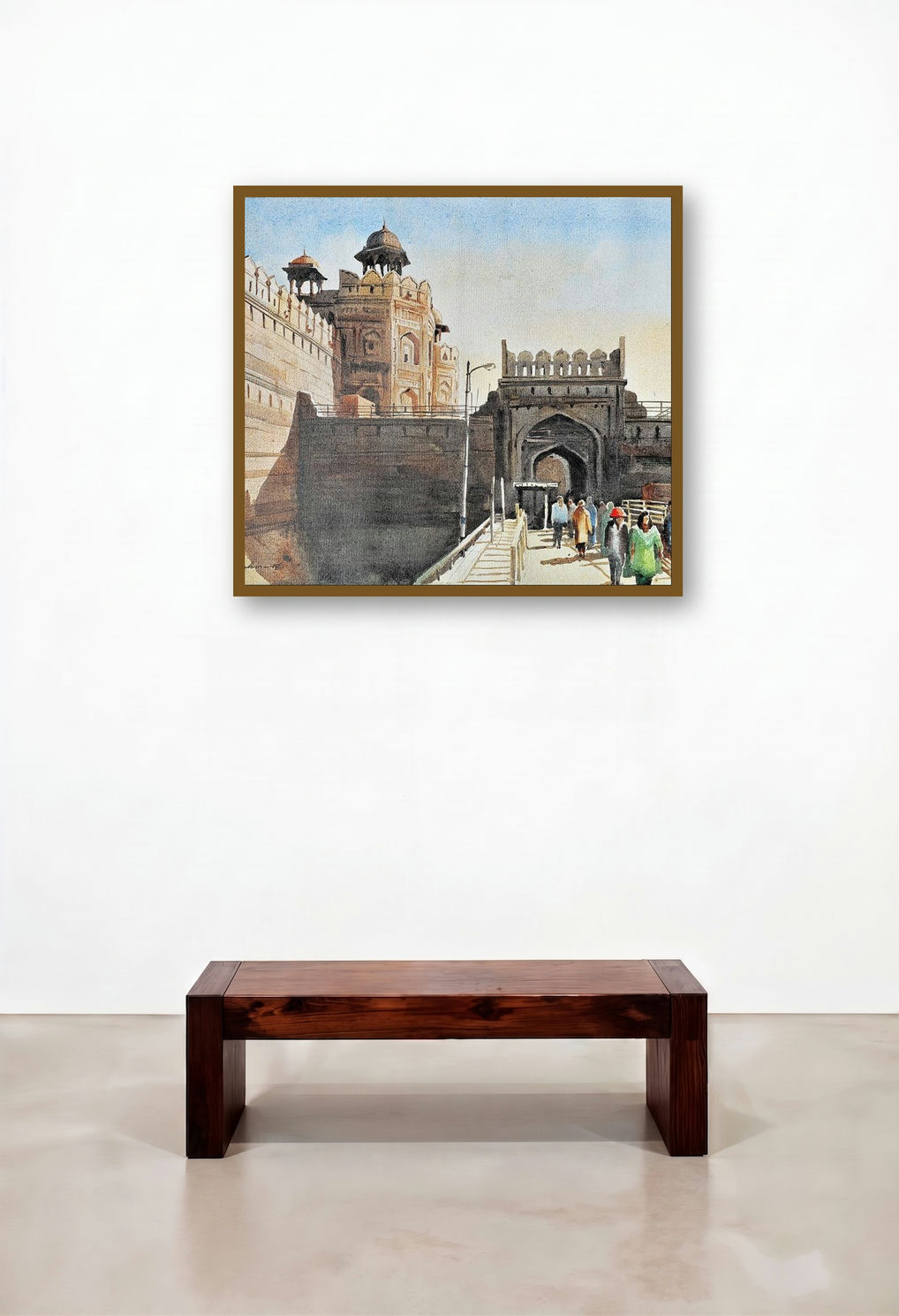 Jama Masjid (Majestic Red Fort**) by artist Ranabir Saha displayed in a Scandinavian Hotel Suite