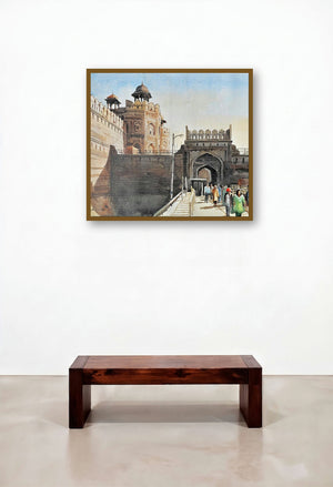 Jama Masjid (Majestic Red Fort**) by artist Ranabir Saha displayed in a Scandinavian Hotel Suite