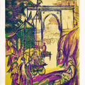 Cityscape serigraphs painting titled 'Jamalpur Darwaza', 30x24 inches, by artist Vrindavan Solanki on Paper
