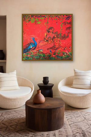 Janani (Motherly Love) by artist Lisha N T displayed in a Museum Style gallery