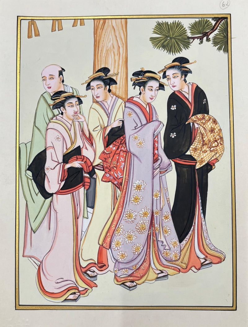 Japanese Miniature 1' figurative miniature Traditional Art by artist Unknown, 11x8 inch, on paper