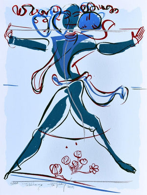 Religious serigraphs painting titled 'Jatadharaya', 20x15 inches, by artist Jatin Das on Paper