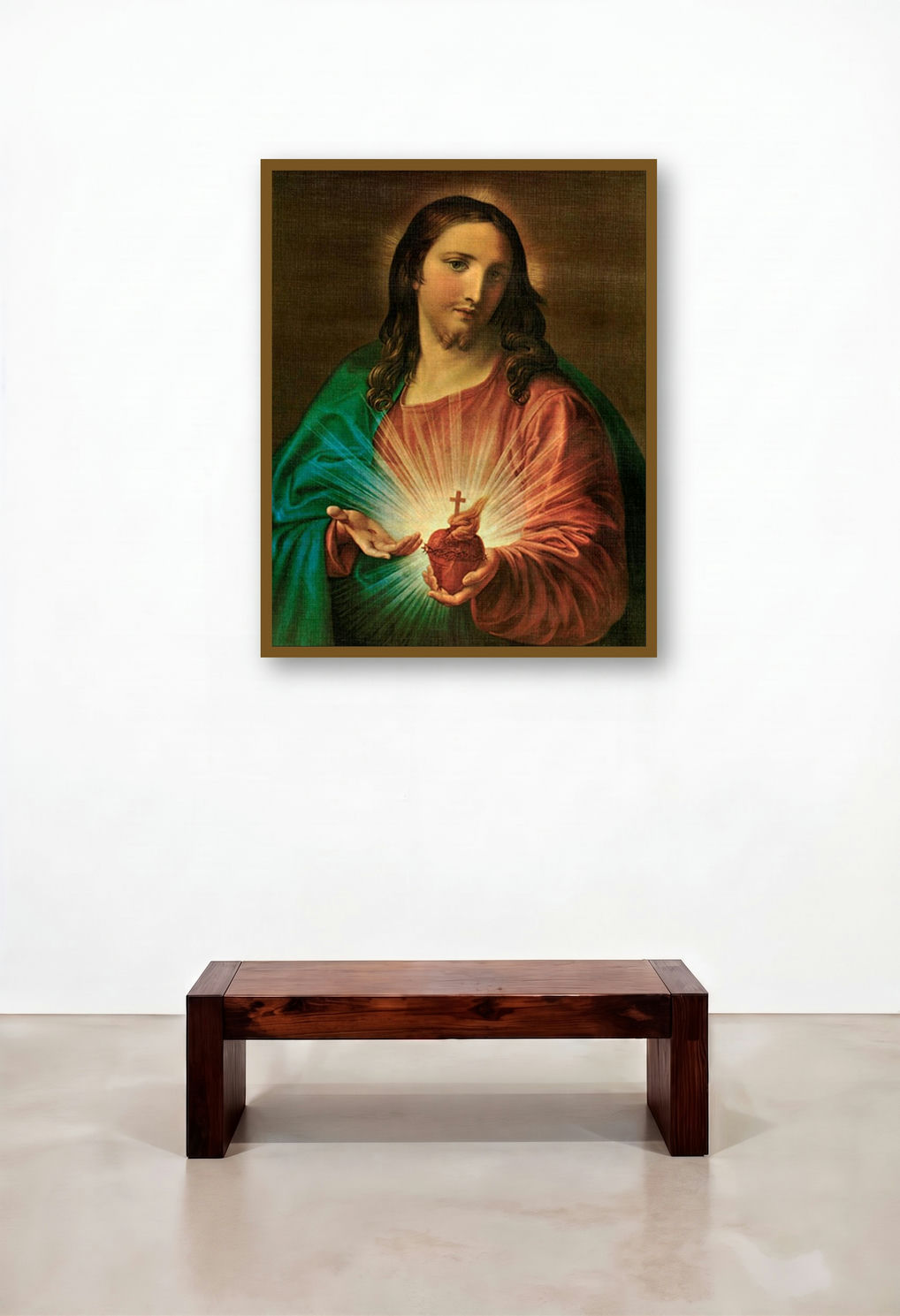 Jesus I Trust In You (Abstract Figures and Bird) by artist Ns Art displayed in a Elegant Penthouse