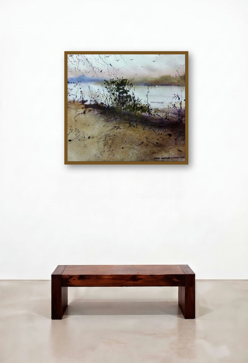 Jim Corbet ( Uttar Pradesh ) by artist Kiran Gunjkar displayed in a Traditional Executive Office