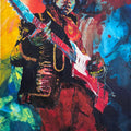 Jimi Hendrix' figurative acrylic painting by artist ABishek Deheria, 60x36 inch, on canvas