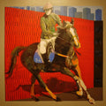 Figurative acrylic painting titled 'Jockey 1', 48x48 inches, by artist Nayanjeet Nikam on Canvas