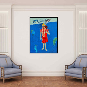 In-situ view of Chaitanya Ingle's 'The Journey (The Journey of Life)' painting in a room