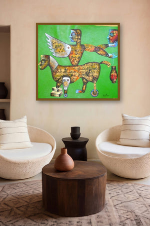 Journey by artist Ranjith Raghupathy displayed in a Indian Art gallery