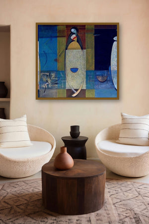 Journey Ii (Pathfinders: A Symbolic Journey) by artist Dattatraya Thombare displayed in a Curated gallery