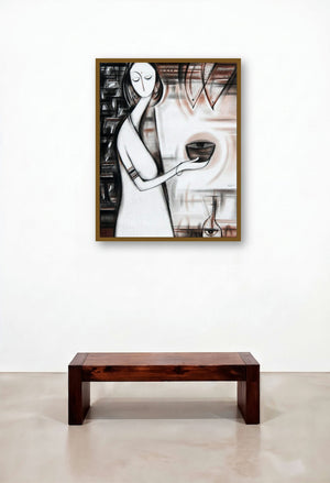 Journey Iv (The Seer: A Symbolic Offering) by artist Dattatraya Thombare displayed in a Industrial Library