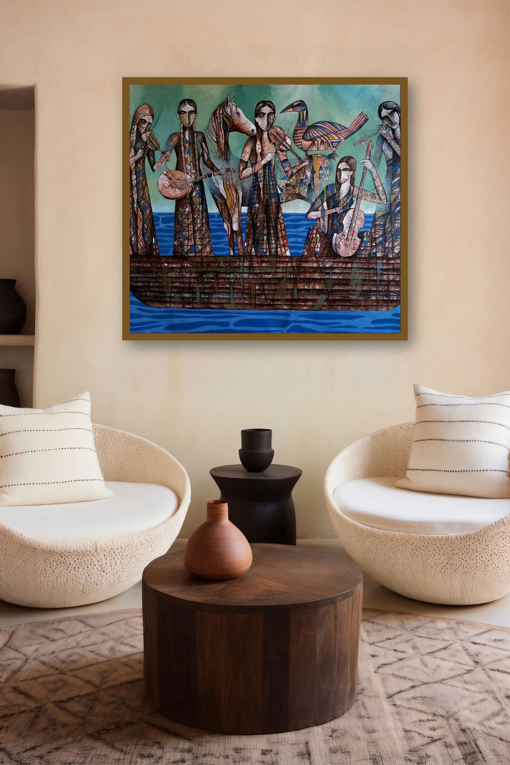 Journey To The Promised Land (A Symphony of Souls) by artist Ranjith Raghupathy displayed in a Luxury gallery