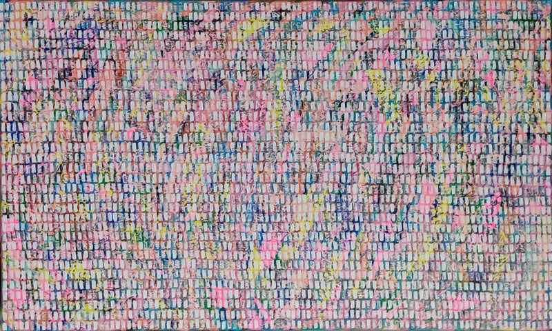 'Journey Within' abstract acrylic painting by artist Ketki Fadnis, 36x60 inch, on canvas