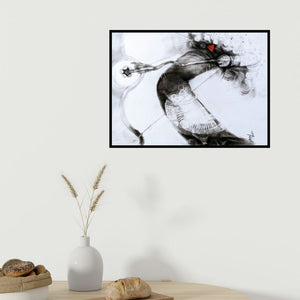 In-situ view of Anas Sultan's 'Kaamdev 2' painting in a room