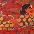 Religious acrylic painting titled 'Kabalikruta Swallower Of The Sun', 20x36 inches, by artist Pratiksha Bothe on Canvas