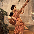 Figurative oil painting titled 'Kadambari', 24x18 inches, by artist Raja Ravi Varma on Canvas