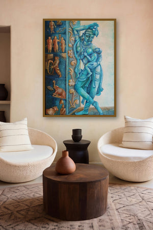 Kadhai Kadhayungal (Divine Motherhood) by artist Yamuna Bala displayed in a Curated gallery