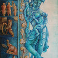 Religious oil painting titled 'Kadhai Kadhayungal', 35x24 inches, by artist Yamuna Bala on Canvas