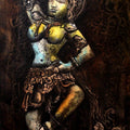 Kaishiki Style Dance' religious mixed-media painting by artist Gangu Naidu Pv, 36x24 inch, on canvas