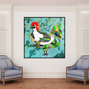 In-situ view of Poonam Kishor's 'Kal Ka Kisan (Contemplation)' painting in a room