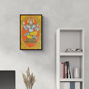 In-situ view of Manisha Srivastava's 'Kalki Avatar (Vishnu's Hayagriva Avatar)' painting in a room