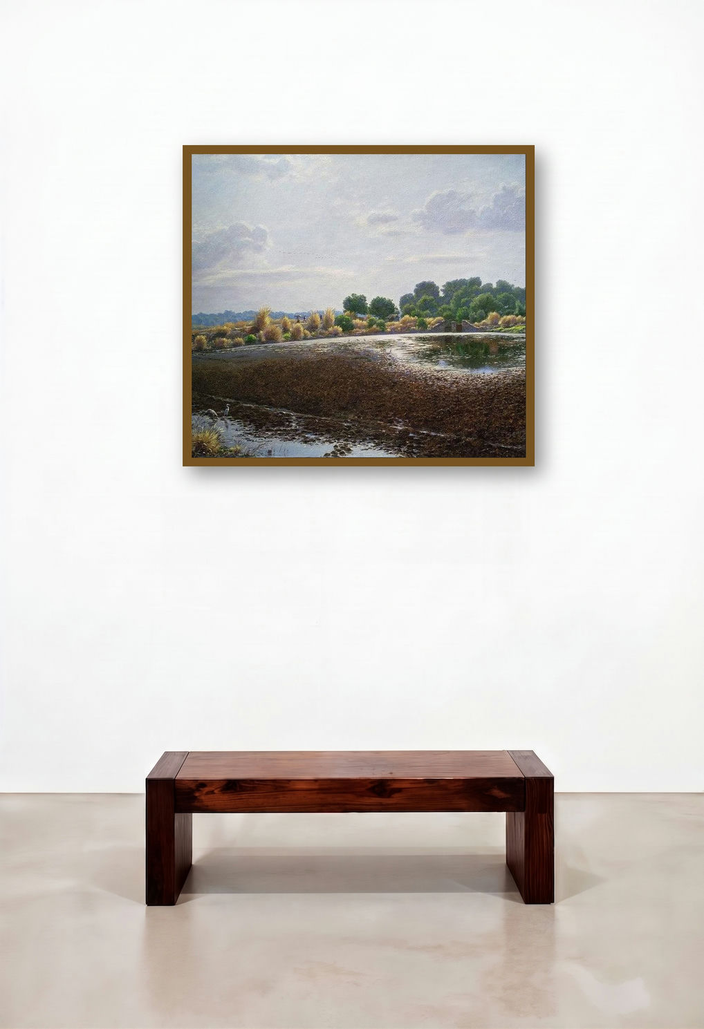 Kalvat Miraroad (Marshland Melody) by artist Sanjay Sarfare displayed in a Contemporary Family Room
