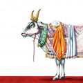 Animals watercolor painting titled 'Kamadhenu 1', 30x40 inches, by artist Rohit Sharma on Paper