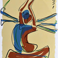 Religious serigraphs painting titled 'Kamaraye', 20x15 inches, by artist Jatin Das on Paper