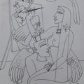 Erotic graphite drawing titled 'Kamasutra 2', 12x17 inches, by artist Krishna Ashok on Paper