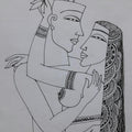 Erotic graphite drawing titled 'Kamasutra 5', 12x17 inches, by artist Krishna Ashok on Paper