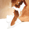 Erotic watercolor painting titled 'Kamasutra Nude Couple 3', 13x20 inches, by artist Arun K Mishra on Paper